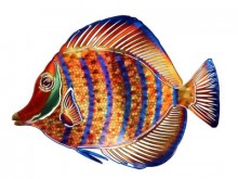 3D Angelfish Striped Metal Wall Art